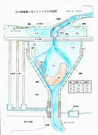 玉川流域1号スリットダム周辺の植生図
